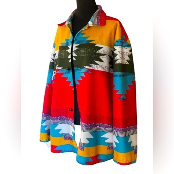Southwest Aztec Lightweight All Seasons Jacket Southwest Colors Women’s Size 2X - Picture 1 of 13
